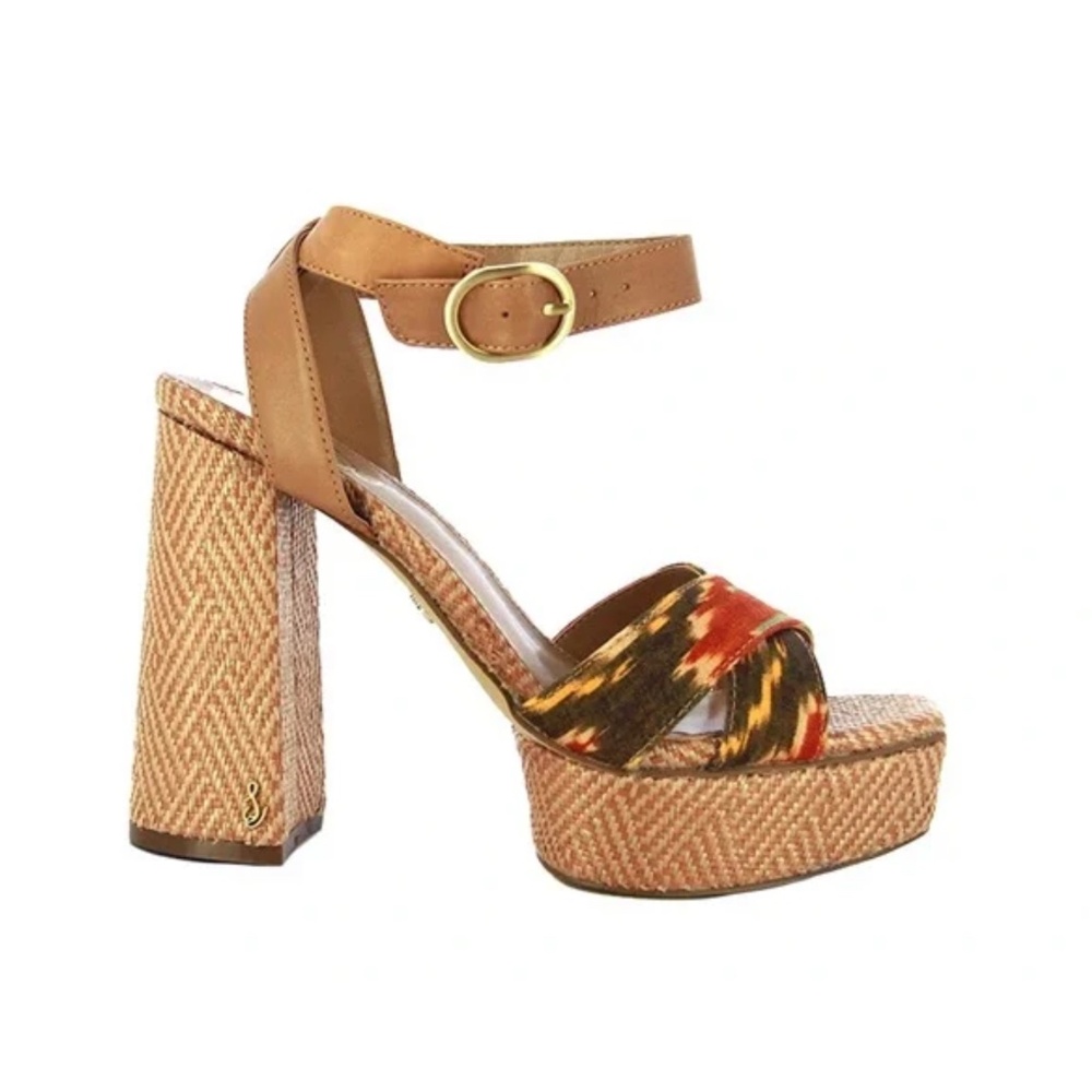 Sam Edelman Nolita Platform Sandals, Orange Multi Size 9, New in Box
